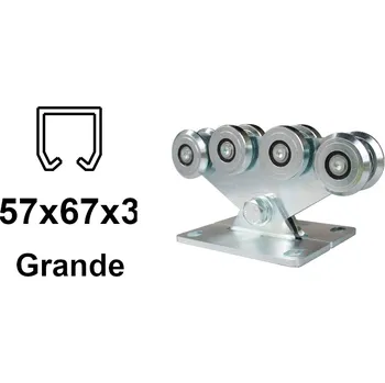 Vozík pro závěsný profil 57×67×3,0, 8 rolí