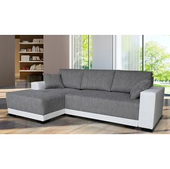 Sedací souprava Falco Rohová sedací souprava Pamela, rozkládací s úložným prostorem, levá, šedá Inari 91/bílá Soft 17