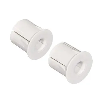 Pár bílých plastových přírub o průměru 19 mm