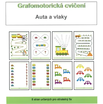 Stíratelný sešit - grafomotorická cvičení - auta a vlaky