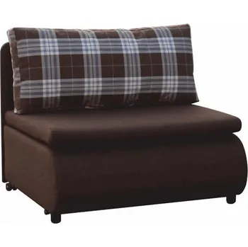 Křeslo Rozkládací křeslo KENY NEW, s úložným prostorem, hnědá/vzor káro