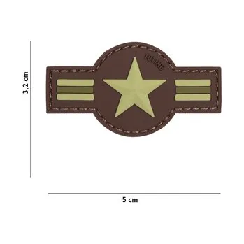 Nášivka Gumová nášivka 101 Inc znak US Air Force - hnědá