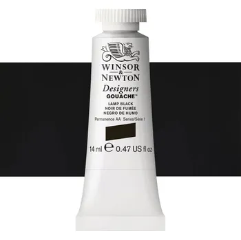 Vodová barva Kvašová barva Winsor & Newton - Lamp Black Balení: 14 ml