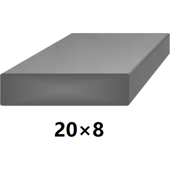 Stavební profil Plochá plná ocelová tyč 20x8 mm (pásovina), bez povrchové úpravy 6 m (J-P20x8-6)