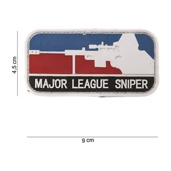 Nášivka Gumová nášivka 101 Inc nápis Major League Sniper - červená