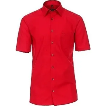 Pánská košile Pánská košile Casa Moda Comfort Fit popelínová červená krátký rukáv vel. 48 - 56 (3XL - 7XL) - 54