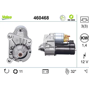 Startér, , 4400331, 4402118, 4402411, 4502478, 7700113207, 7700113208, 7701499804, 8200466763, 8200724823, 9108331, 9110118, 9110411, 9198785, R1540003, VALEO, 460468
