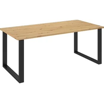 Jídelní stůl LOFT - Jídelní stůl š. 185 x 75 x 90, lamino Dub artisan/ černý kov (IMPERIAL) "LP" (K150-Z)