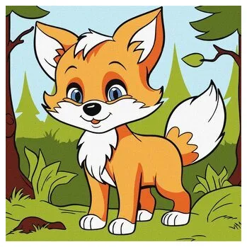 Set školních potřeb Malowanie po numerach - Puszysty lis Kids 25x25cm