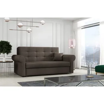 Pohovka Falco Rozkládací pohovka Vivian Silver III s úložným prostorem, tmavě hnědáMono 234