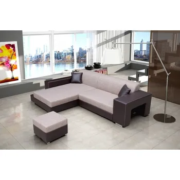 Sedací souprava Falco Rohová sedací souprava Oskar, rozkládací s úložným prostorem, levá, hnědá Inari 23/Soft 66