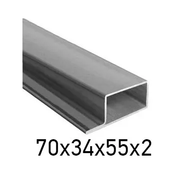 Stavební profil Jeklový profil uzavřený tvaru L 70x34x55x2, s výstupkem, bez povrchové úpravy 6 m (JOKL-70x34x55x2-6)