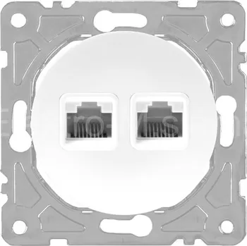 Elektrická zásuvka SEU1018W DAT 1xRJ45 1xRJ11 bílá SOUL DPM