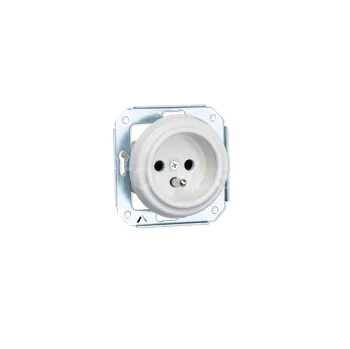 Elektrická zásuvka VINTAGE zásuvka bílá bez rámečku SLIM keramika VIN5002 kulatá