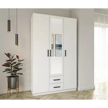 Šatní skříň Šatní skříň SIMPLE 120 3D2Dr se zrcadlem, white nymphea alba
