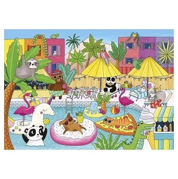 Puzzle GIBSONS Puzzle Párty v bazénu 100 dílků