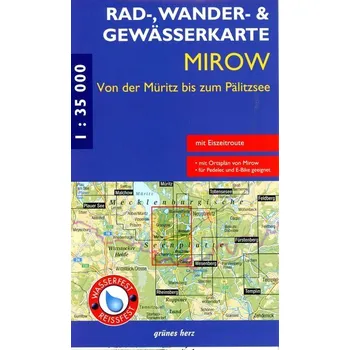 Rad-, Wander- und Gewässerkarte Mirow - von der Müritz zum Pälitzsee mit Eiszeitroute