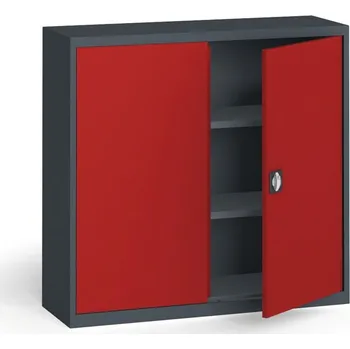 Policová skříň Kovona Plechová policová skříň na nářadí KOVONA, 1150 x 1200 x 400 mm, 2 police, antracit/červená