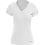 Dámské funkční tričko SPORTY "V" krátký rukáv bílá Bamboo Ultra CLASSIC - Bílá / XS