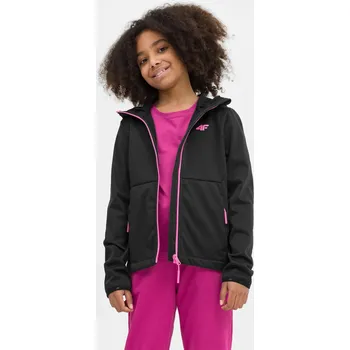 Dívčí šaty Dívčí softshell 4FJSS23TSOFF042 černá - 4F 128 cm
