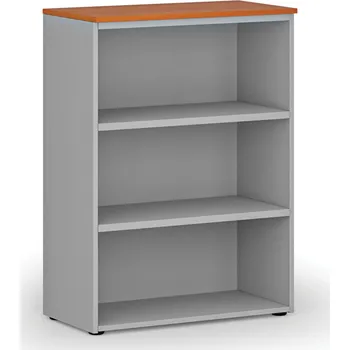 Policová skříň B2B Partner Kancelářský regál PRIMO GRAY, 800 x 420 x 1087 mm, šedá/třešeň