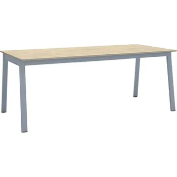 Psací stůl B2B Partner Jednací kancelářský stůl PRIMO BASIC, 200x90 cm, šedostříbrná podnož, dub přírodní