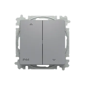 vypínač ABB 3559T-A88940 241 ZONI® s IP44 krytím, Ovladač žaluziový řazení č.1/0+1/0 ŠEDÁ