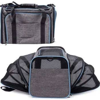 Psí batoh Skládací přepravní taška pro psy a kočky 26 x 70 x 47 cm - šedá