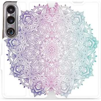 Pouzdro na mobilní telefon Flipové pouzdro Mobiwear - Sony Xperia 1 VI - M008S Mandala (Knížkové flip pouzdro, obal, kryt na mobil Sony Xperia 1 VI - M008S Mandala, materiál Umělá kůže + TPU - ochrana 360°, stojánek, silikonová vanička, magnetické zavírání)