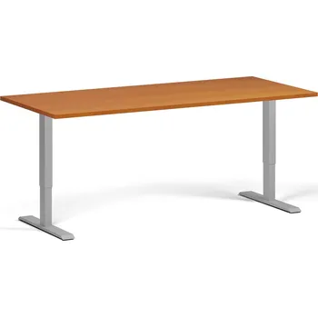 Psací stůl B2B Partner Výškově nastavitelný stůl, 180x80 cm, 2 motory, šedá podnož, třešeň