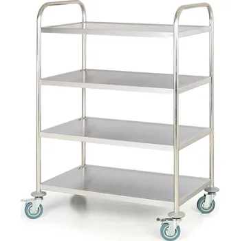 Stavebniny B2B Partner Nerezový policový vozík, 4 police, 860x540 mm