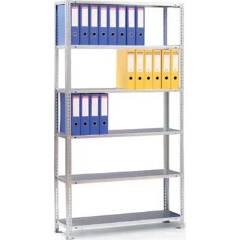 Dílenský regál B2B Partner Regál na šanony COMPACT, 2500 x 750 x 300 mm, pozink, základní