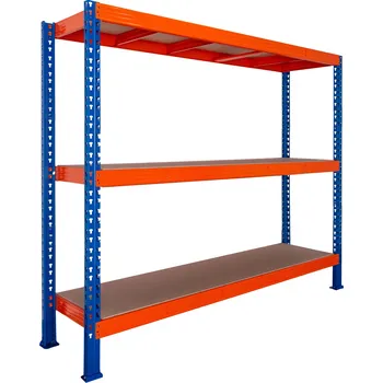 Dílenský regál Nekonečný průmyslový regál Trestles RNC 2000x2200x800, nosnost 2400 kg,&nbsp;3&nbsp;police Barva: oranžovo-modrá