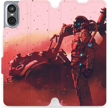 Pouzdro na mobilní telefon Flipové pouzdro Mobiwear - Sony Xperia 10 VI - MA09S Průzkumník s červeným vozítkem (Knížkové flip pouzdro, obal, kryt na mobil Sony Xperia 10 VI - MA09S Průzkumník s červeným vozítkem, materiál Umělá kůže + TPU - ochrana 360°, stojánek, silikonová vaničk