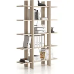 B2B Partner Kancelářský regál vysoký krátký SOLID, 1250 x 400 x 1825 mm, dub přírodní