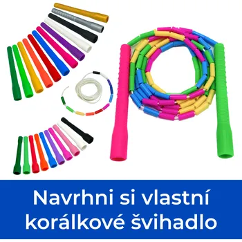 Švihadlo Korálkové švihadlo na přání, Délka švihadla: 3 m (univerzální délka), Typ rukojeti: Krátká Compact rukojeť, Švihadlo...: pošlete navlečené