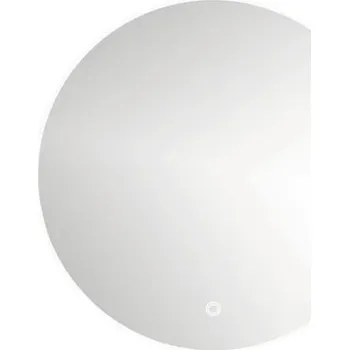 Zrcadlo LED Kulaté zrcadlo do koupelny v bílém rámu ROUND LINE BACKLIGHT s dotykovým senzorem a vyhřívací podložkou 100 x 100 cm