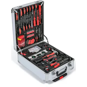 Kufr na nářadí s kolečky, vč. nářadí, 186 ks 500 x 370 x 205 cm stříbrný