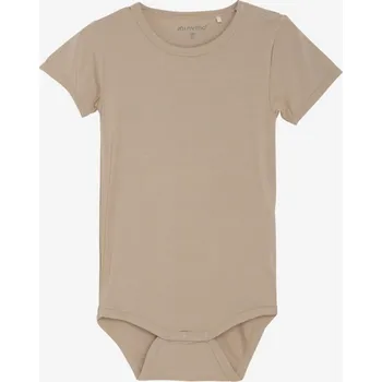 Kojenecký body Dětské body s krátkým rukávem z bambusu hnědé Simply Taupe MINYMO Velikost: 86
