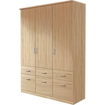 Šatní skříň Šatní skříň BENETT dub sonoma, 3 dveře, 6 zásuvek klasický