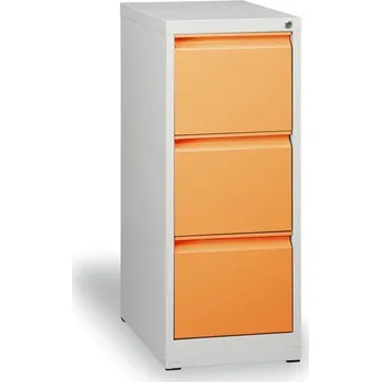 Kartotéka B2B Partner Kovová kartotéka A4, 3 zásuvky, demontovaná, oranžová