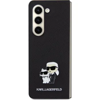 Zadní kryt Karl Lagerfeld PU Saffiano Karl and Choupette NFT pro Samsung Galaxy Z Fold5, černá