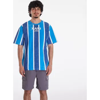 Pánské tričko Tričko Karl Kani Retro Washed Stripe Tee Aqua/ Navy/ White S