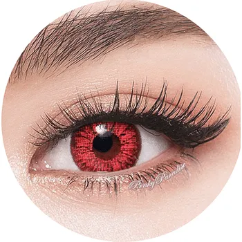 Karnevalový doplněk imago Kontaktní čočky Jaspis - sytě červená - nedioptrické roční (2 čočky)