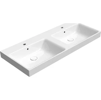 Umyvadlo GSI NUBES keramické dvojumyvadlo 120x50cm, bílá ExtraGlaze, 9625111