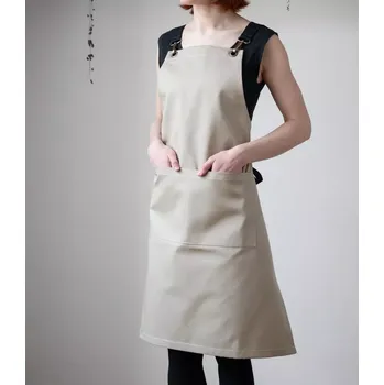 Kuchyňská zástěra Baristická zástěra s popruhy písková