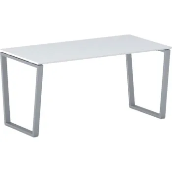Psací stůl B2B Partner Kancelářský stůl PRIMO IMPRESS, 160x80 cm, šedostříbrná podnož, bílá