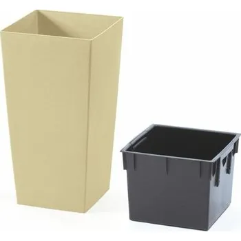 Květináč Čtvercový květináč ECO square 11 l / 26,6 l - béžová