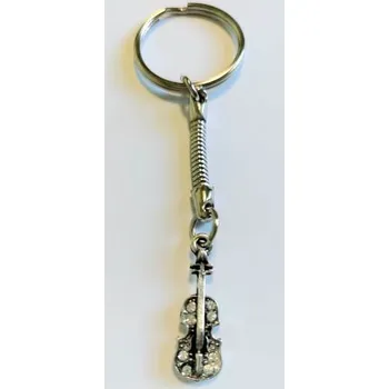 Přívěsek kov housle s kamínky 25x8mm
