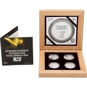 2017 - Sada 4 stříbrných mincí 1 NZD Českoslovenští letci v RAF - Československá letecká esa
